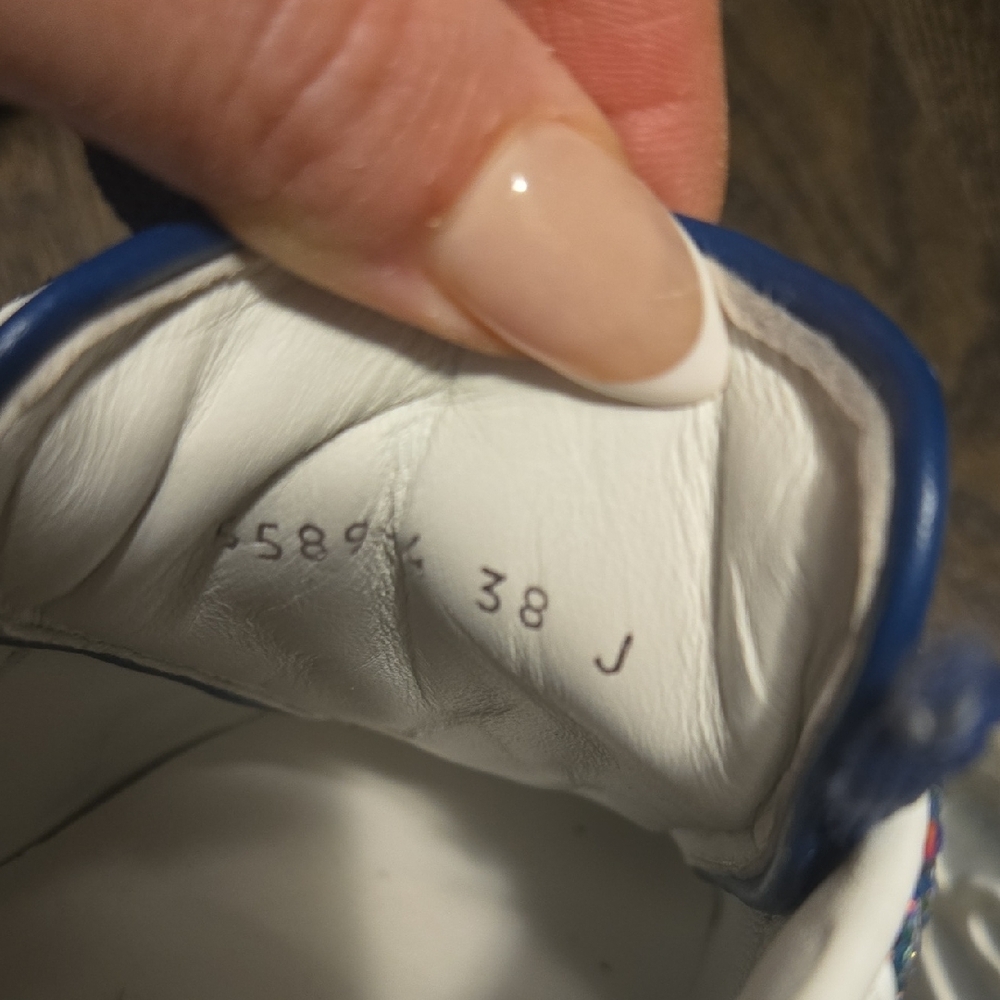 Alexander McQueen White Sneakers with Blue Glitter - Picture 4 of 10